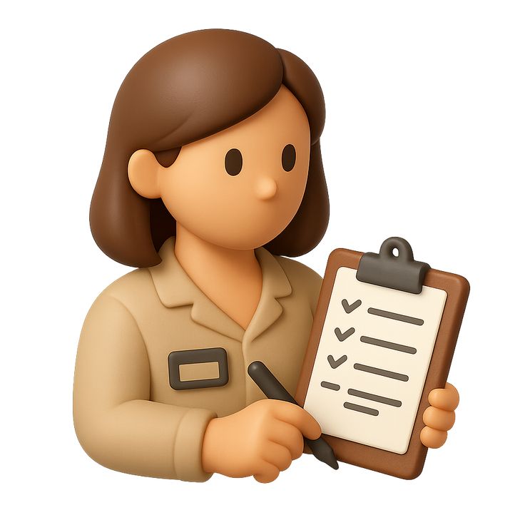 3D Icon of a Script Supervisor with Notes